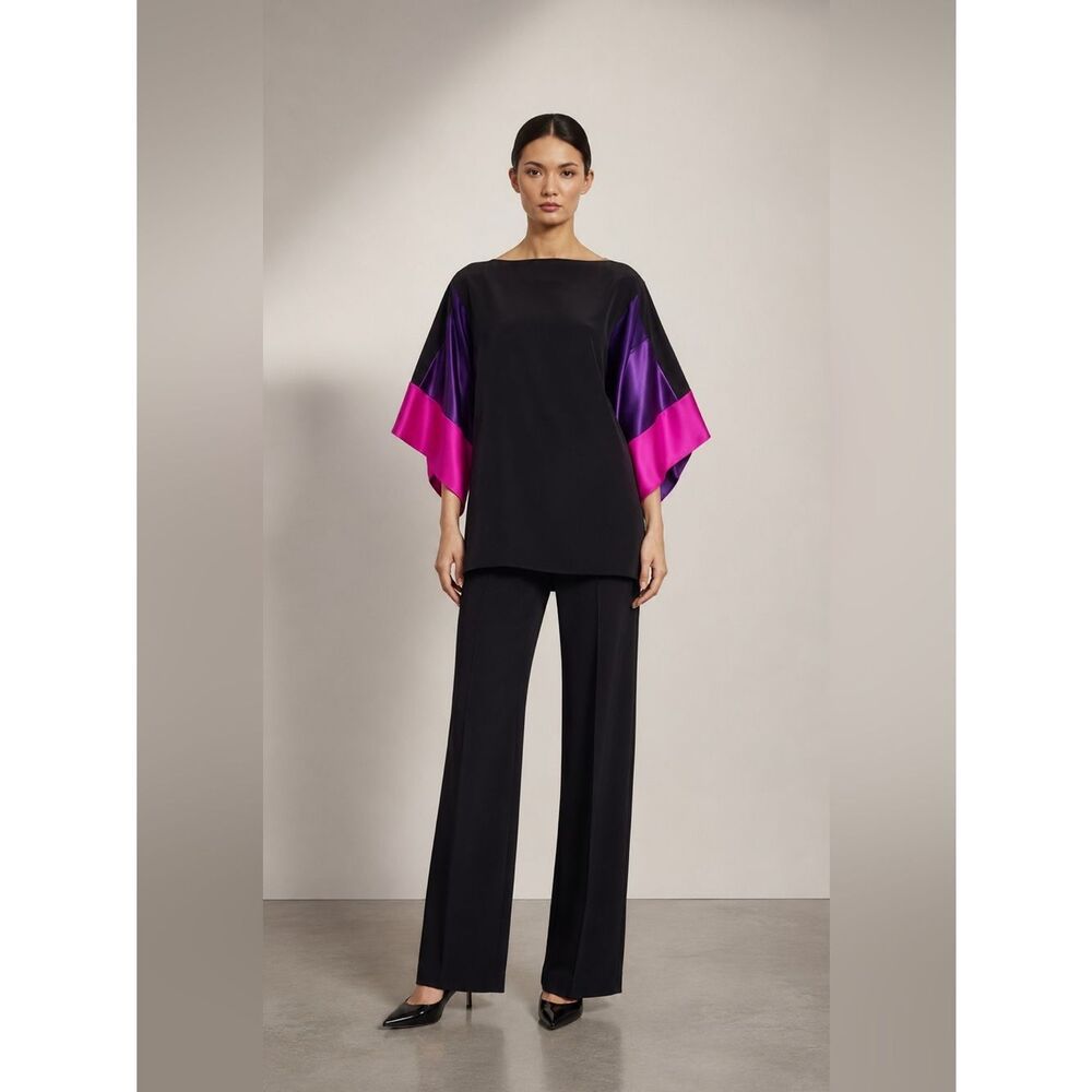 Emmelle Design Silk Tunic with Contrast Satin Band